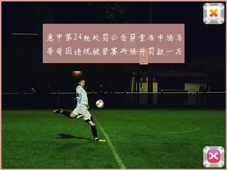意甲第24轮处罚公告萨索洛中场马蒂奇因违规被禁赛两场并罚款一万欧元
